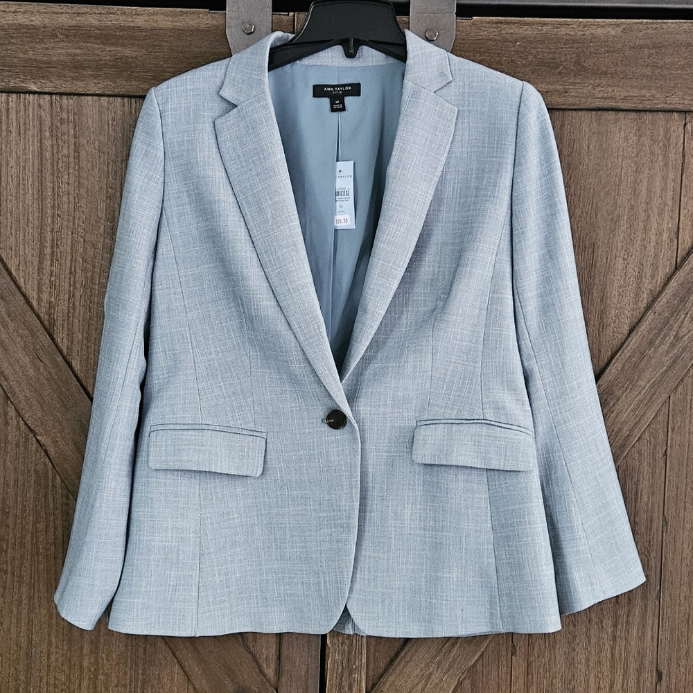 Ann Taylor - One Button Blazer in Cross Weave